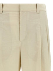 Brunello Cucinelli White Cotton Dress Pants
