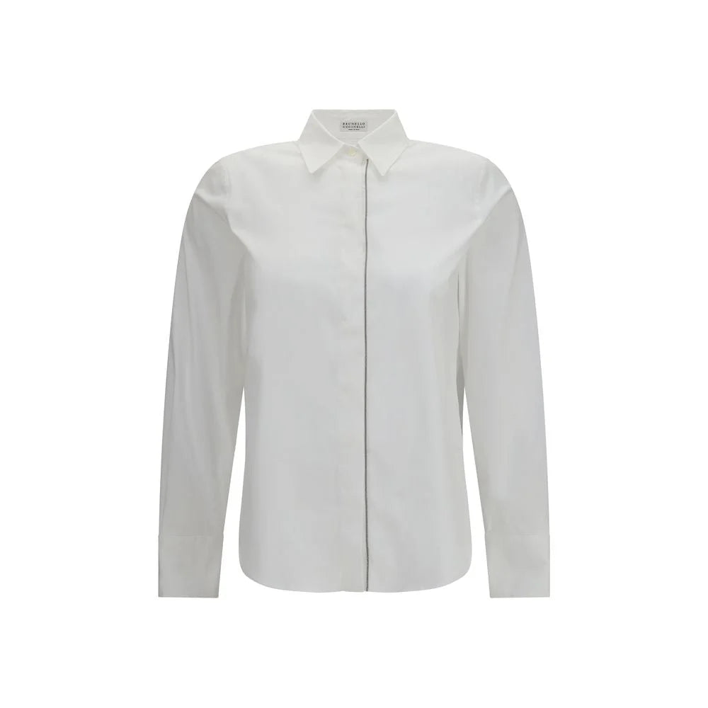 Brunello Cucinelli White Cotton Dress Shirt