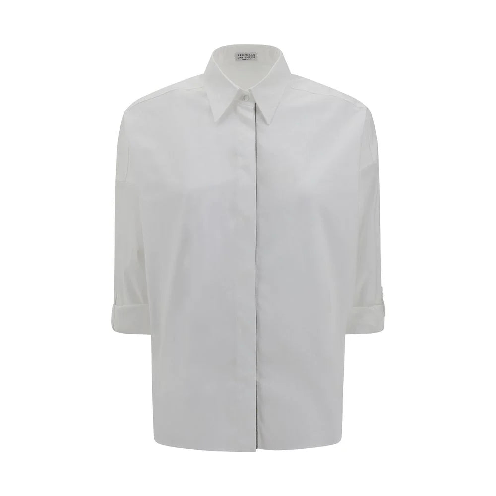 Brunello Cucinelli White Cotton Dress Shirt
