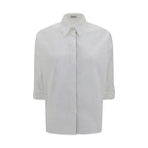 Brunello Cucinelli White Cotton Dress Shirt