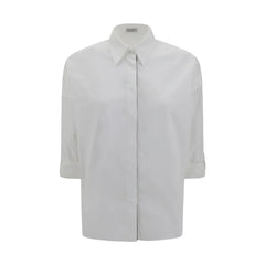 Brunello Cucinelli White Cotton Dress Shirt