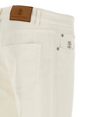 Brunello Cucinelli White Cotton Jeans Denim