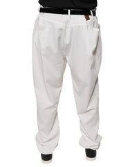Brunello Cucinelli White Cotton Men Dress Tapered Pants - 64 - Trousers
