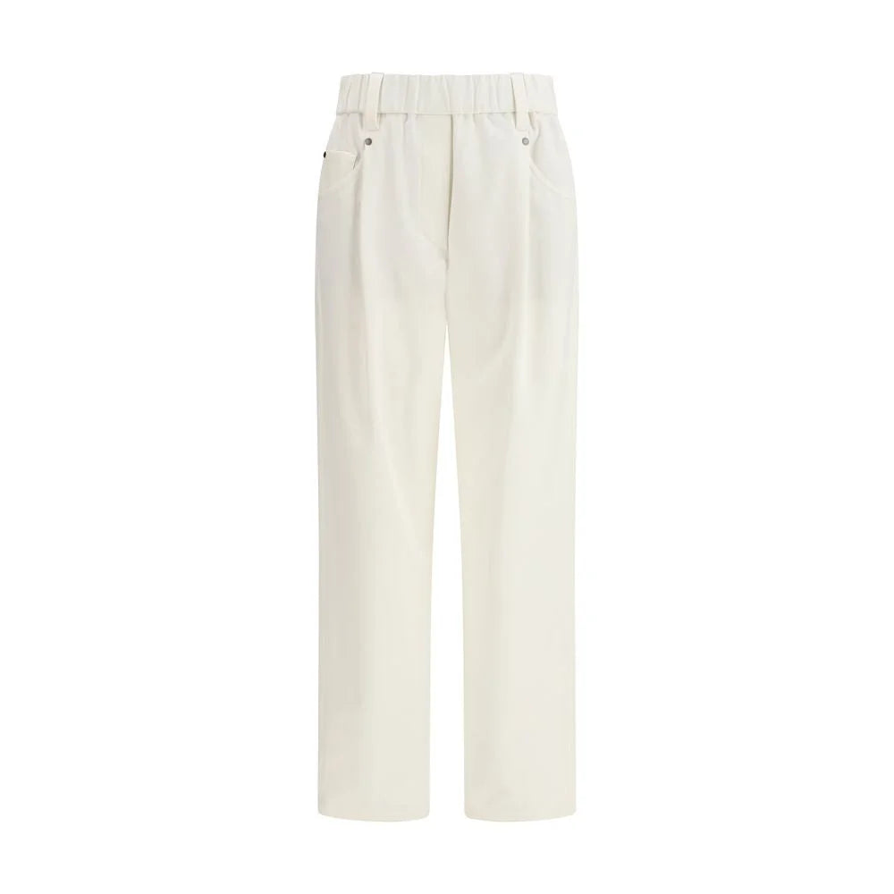 Brunello Cucinelli White Cotton Pants - IT46|XL