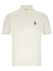 Brunello Cucinelli White Cotton Polo Shirt