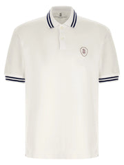 Brunello Cucinelli White Cotton Polo Shirt