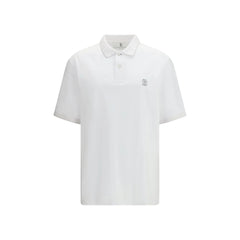 Brunello Cucinelli White Cotton Polo Shirt