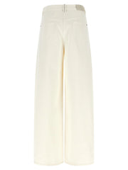 Brunello Cucinelli White Cotton Relaxed Fit Jeans