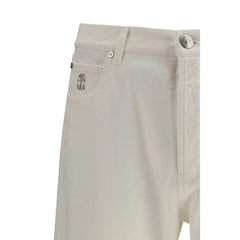 Brunello Cucinelli White Cotton Straight-Leg Jeans - IT50 | L