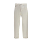 Brunello Cucinelli White Cotton Straight-Leg Jeans - IT50 | L