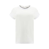 Brunello Cucinelli White Elastane T-Shirt