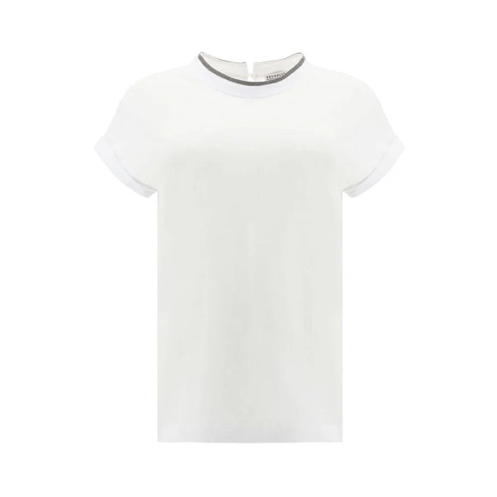 Brunello Cucinelli White Elastane T-Shirt