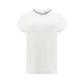 Brunello Cucinelli White Elastane T-Shirt