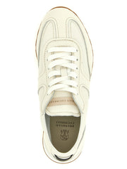 Brunello Cucinelli White Goatskin Athletic Sneakers