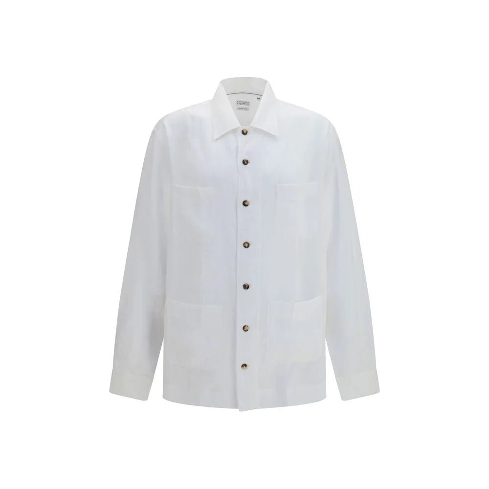 Brunello Cucinelli White Linen Shirt