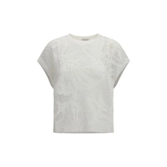 Brunello Cucinelli White Linen T-Shirt
