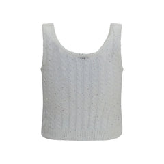 Brunello Cucinelli White Linen Tank Tops - XXS