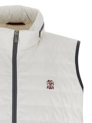 Brunello Cucinelli White Polyamide Sleeveless Jacket