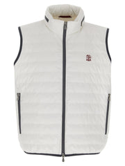 Brunello Cucinelli White Polyamide Sleeveless Jacket