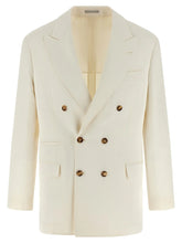 Brunello Cucinelli White Silk Blazer - IT50 | L