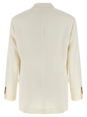 Brunello Cucinelli White Silk Blazer - IT50 | L