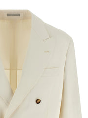 Brunello Cucinelli White Silk Blazer - IT50 | L