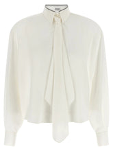 Brunello Cucinelli White Silk Blouse