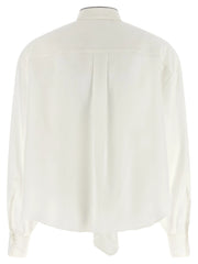 Brunello Cucinelli White Silk Blouse