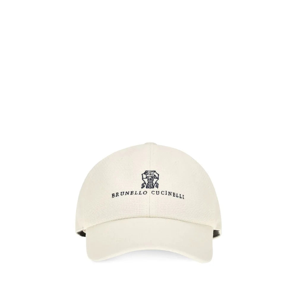Brunello Cucinelli White Silk Cap (Baseball Hat)
