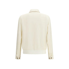 Brunello Cucinelli White Silk Shell Jacket - IT48 | M