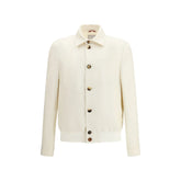 Brunello Cucinelli White Silk Shell Jacket - IT48 | M - Coats & Jackets