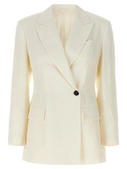 Brunello Cucinelli White Straw Blazer - IT40