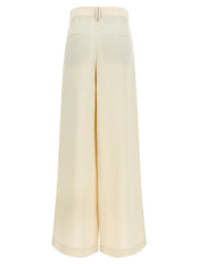 Brunello Cucinelli White Viscose Casual Pants - IT42