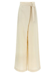 Brunello Cucinelli White Viscose Casual Pants - IT42