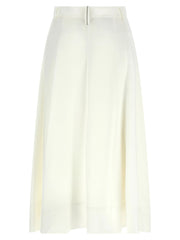 Brunello Cucinelli White Viscose Midi Skirt