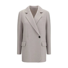 Brunello Cucinelli White Wool Oves Aries Full-Length Jacket - IT42 | L