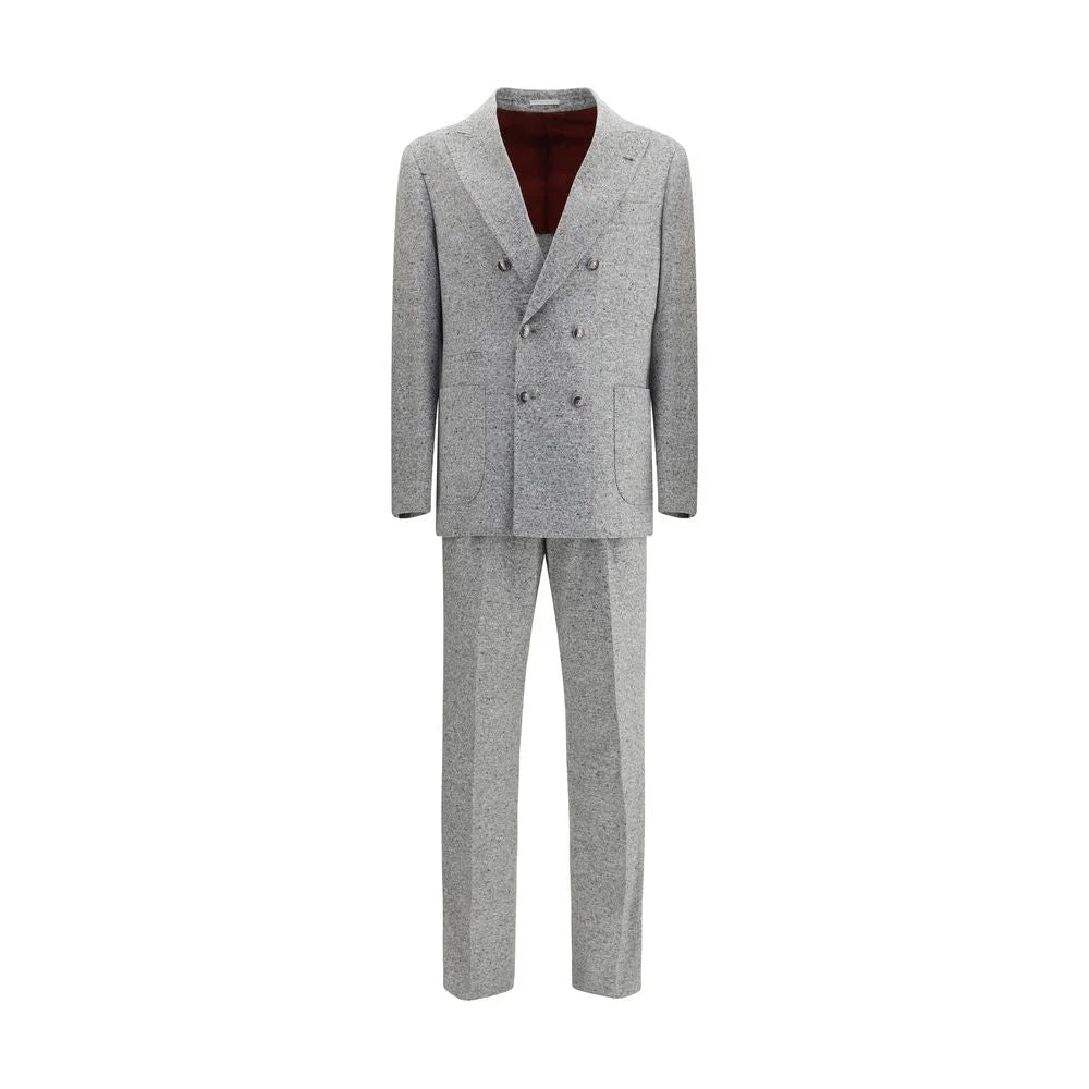 Brunello Cucinelli Wool and cashmere buttoned grisaille Suit - IT50 | L