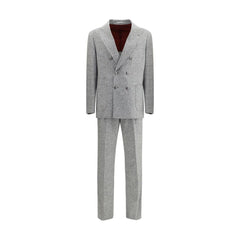Brunello Cucinelli Wool and cashmere buttoned grisaille Suit - IT50 | L