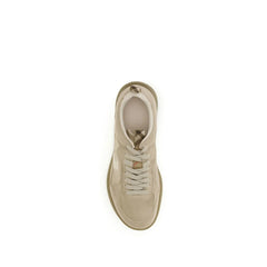 Burberry Beige Calf Leather Bos Taurus Athletic Sneakers