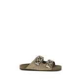 Burberry Beige Calf Leather Bos Taurus Flat Sandals - EU42/US9