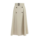 Burberry Beige Cotton Midi Skirt - 8