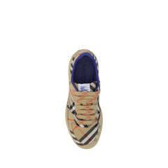 Burberry Beige Fabric Low Top Sneakers