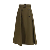 Burberry Bicolor Cotton Midi Skirt - 8
