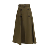 Burberry Bicolor Cotton Midi Skirt - 8