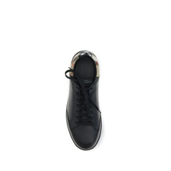 Burberry Black Calf Leather Bos Taurus Low Top Sneakers - EU44/US11