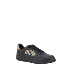 Burberry Black Calf Leather Bos Taurus Low Top Sneakers - EU44/US11
