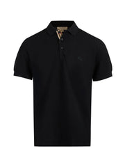 Burberry Black Cotton Collared Polo Shirt - Polos