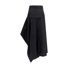 Burberry Black Cotton Long Skirt
