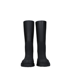 Burberry Black Cotton Rain Boots