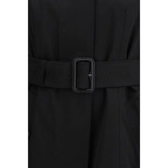 Burberry Black Cotton Trench Coat - 6